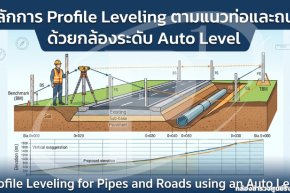 หลักการ Profile Leveling ตามแนวท่อและถนน ด้วยกล้องระดับ Auto Level