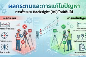 ผลกระทบและการแก้ไขปัญหาการตั้งระยะ Backsight (BS) ใกล้เกินไป