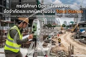 กรณีศึกษา Open Traverse: ข้อจำกัดและเทคนิคงานจริง Total Station