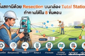 ตั้งสถานีด้วย Resection บนกล้อง Total Station ทำตามได้ใน 8 ขั้นตอน