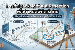 การทำ Backsight และ Resection เพื่อกำหนดพิกัดเริ่มต้น