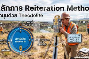 หลักการ Reiteration Method วัดมุมด้วย Theodolite