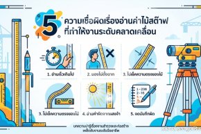 5 ความเชื่อผิดเรื่องอ่านค่าไม้สต๊าฟ ที่ทำให้งานระดับคลาดเคลื่อน