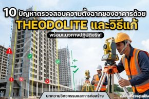 5 ปัญหาตรวจสอบความตั้งฉากของอาคารด้วย Theodolite และวิธีแก้