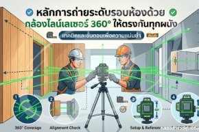 หลักการถ่ายระดับรอบห้องด้วยกล้องไลน์เลเซอร์ 360° ให้ตรงกันทุกผนัง