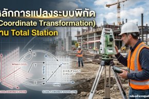 หลักการแปลงระบบพิกัด (Coordinate Transformation) งาน Total Station