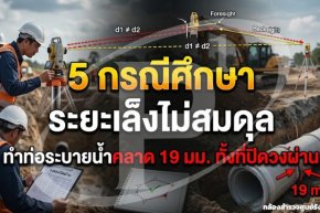 กรณีศึกษา ระยะเล็งไม่สมดุลทำท่อระบายน้ำคลาด 19 มม. ทั้งที่ปิดวงผ่าน