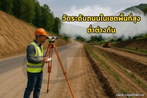 การใช้กล้องวัดระดับถนนในเขตพื้นที่สูงต่ำต่างกัน
