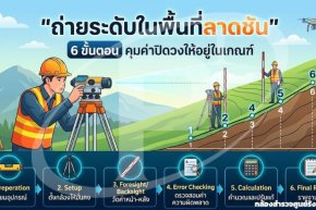 ถ่ายระดับในพื้นที่ลาดชัน 6 ขั้นตอนคุมค่าปิดวงให้อยู่ในเกณฑ์