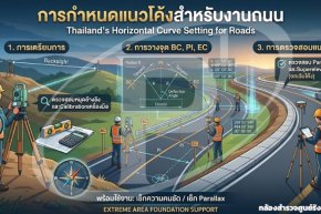 การกำหนดแนวโค้งสำหรับงานถนน (Arc Stakeout)
