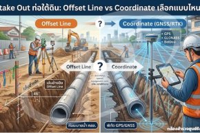 Stake Out ท่อใต้ดิน: Offset Line vs Coordinate เลือกแบบไหนดี