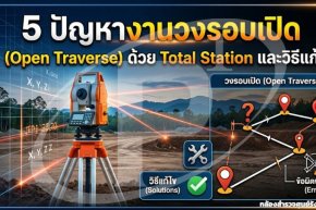 5 ปัญหางานวงรอบเปิด (Open Traverse) ด้วย Total Station และวิธีแก้