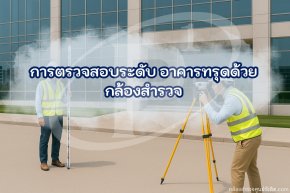 การตรวจสอบระดับอาคารทรุดด้วย  กล้องสำรวจ