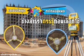 เลเซอร์หมุด vs ตาไก่ส่องหมุด ช่างสำรวจควรรู้ก่อนเลือกใช้