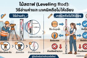 ไม้สตาฟ (Leveling Rod) : วิธีอ่านค่าและเทคนิคถือไม่ให้เอียง