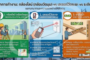 หลักการทำงาน กล้องไลน์ vs เลเซอร์วัดระยะ vs ระดับน้ำ แยกบทบาทให้ชัด