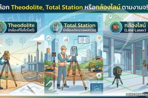 เลือก Theodolite, Total Station หรือกล้องไลน์ ตามงานจริง