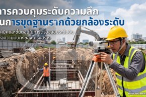 การควบคุมระดับความลึกในการขุดฐานรากด้วยกล้องระดับ
