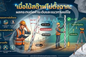 เมื่อไม้สต๊าฟไม่ตั้งฉาก: ผลกระทบต่อค่าระดับและแนวทางแก้ไข