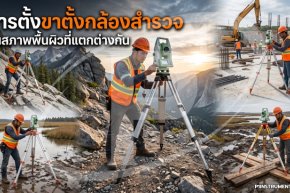 การตั้งขาตั้งกล้องสำรวจ บนสภาพพื้นผิวที่แตกต่างกัน