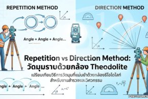 Repetition vs Direction Method: วัดมุมราบด้วยกล้อง Theodolite