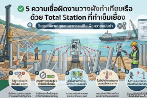 5 ความเชื่อผิดงานวางผังท่าเทียบเรือด้วย Total Station ที่ทำเข็มเยื้อง