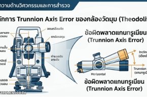 หลักการ Trunnion Axis Error ของกล้องวัดมุม (Theodolite)