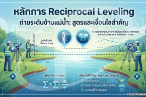 หลักการ Reciprocal Leveling ถ่ายระดับข้ามแม่น้ำ: สูตรและเงื่อนไขสำคัญ