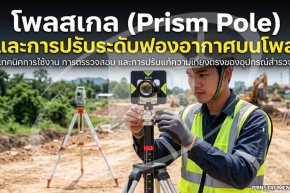 โพลสเกล (Prism Pole) และการปรับระดับฟองอากาศบนโพล