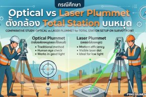 กรณีศึกษา Optical vs Laser Plummet ตั้งกล้อง Total Station บนหมุด