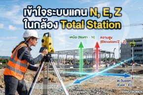 เข้าใจระบบแกน N, E, Z ในกล้อง Total Station