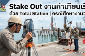 Stake Out งานท่าเทียบเรือด้วย Total Station กรณีศึกษางานจริง