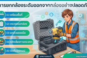 การยกกล้องระดับออกจากกล่องอย่างปลอดภัย