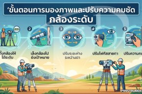 ขั้นตอนการมองภาพและปรับความคมชัดกล้องระดับ (Automatic Level)