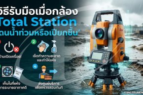 วิธีรับมือเมื่อกล้อง Total Station โดนน้ำท่วมหรือเปียกชื้น