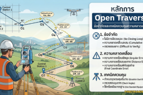 หลักการ Open Traverse: ข้อจำกัดและเทคนิคควบคุมความคลาดเคลื่อน