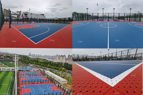 Outdoor Basketball Court with Enlio SES Court Tiles