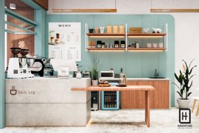 ออกแบบร้านกาแฟและเบเกอรี่ DAILY LOG แบบที่ 2