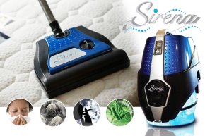 A basement rec room with carpet flooring: Remove Dust Mites at the Root with SIRENA