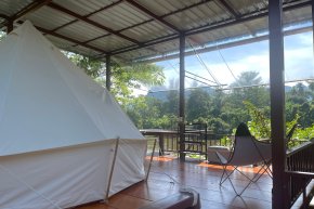 Grand Tent by river เต้นท์กระโจม-ช่อม่วง