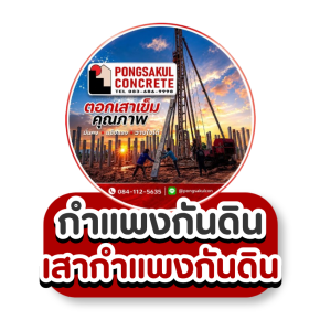 กำแพงกันดินเสาเข็มและแผ่นพื้นเสาเข็มกําแพงกันดิน