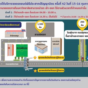 จุดจอดรถงานพิธีประสาทปริญญาบัตร ครั้งที่ 42