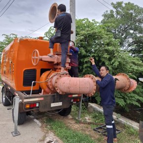 ติดตั้งเครื่องสูบน้ำขนาด 28000. ลิตร/นาที