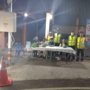 ตรวจเยี่ยมด่านหมู่บ้านทั้ง 4 หมู่บ้านในเขตเทศบาลตำบลท่าเชียงทอง