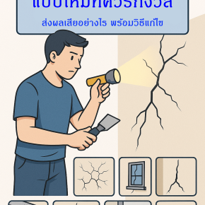 เช็กรอยร้าวผนัง แบบไหนที่ควรกังวล ส่งผลเสียอย่างไร พร้อมวิธีแก้ไขง่ายๆ ด้วยตัวเอง