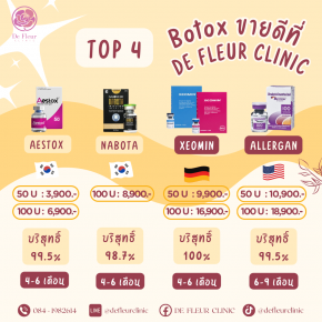 Botox ยอดฮิตที่เดอเฟลอร์คลินิกมีตัวไหนบ้าง ไปดูกัน !!!