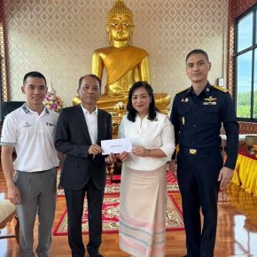 มูลนิธิพุทธภูมิธรรม ร่วมงาน ทำบุญตักบาตร - ถวายภัตตาหารและทอดผ้าป่าสามัคคีถวายปัจจัย เพื่อสร้างอาคารประดิษฐานพระพุทธรัตนมงคล ณ วัดศรีโลหะราษฎร์บำรุง ต.ท่าม่วง อ.ท่าม่วง จ.กาญจนบุรี