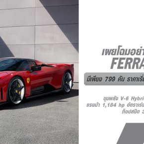 เปิดตัวไฮเปอร์คาร์ใหม่ Ferrari F80 ระบบขับเคลื่อน V6 ไฮบริดที่พัฒนาจากสนามแข่ง สร้างพลังสูงสุดถึง 1,200 แรงม้า (CV) มีเพียง 799คัน! 