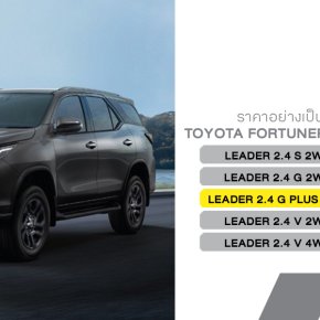 เปิดโฉม Toyota Fortuner LEADER รุ่นปี 2025 เติมออปชันแน่นขึ้น เพิ่มรุ่นใหม่ G Plus พร้อมระบบความปลอดภัยครบเซ็ต!