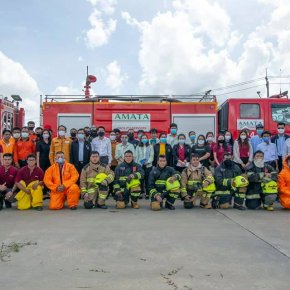 The Annual Emergency Response Rehearsal at Amata City Rayong : the situation of Chemical spillage, Gas leakage and Fire